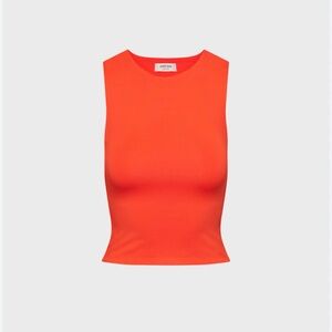 Aritzia Bright Orange Ribbed Cropped Tank